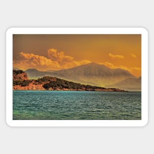 Greece. Islands in Orange. Sticker